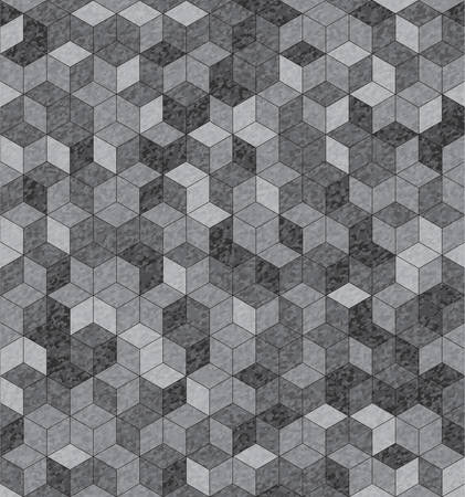 Abstract cubes grunge gray paint background. Vector illustrationのイラスト素材