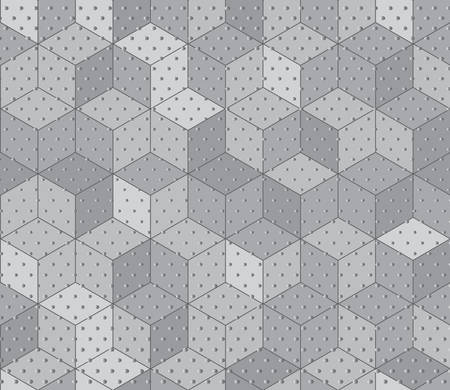 Abstract seamless grunge gray cubes Background. Vector illustrationのイラスト素材