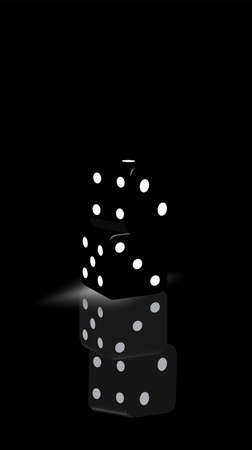 Dice on black background. Modern screen vector design for mobile appのイラスト素材