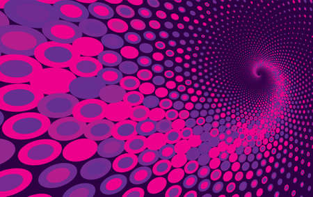 Dotted Halftone Vector Spiral Pattern or Texture. Stipple Dot Backgroundsのイラスト素材