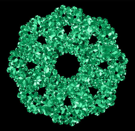 Abstract shining Spiral Fractal. Precious stones. Different Geometrical Shapesのイラスト素材