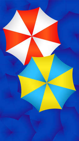 Abstract background. Random structure with umbrellas. Modern screen vector design for mobileのイラスト素材