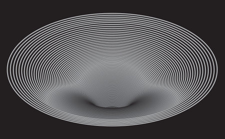 Tunnel or wormhole. Digital wireframe tunnel. 3D tunnel grid. Background abstract vector image