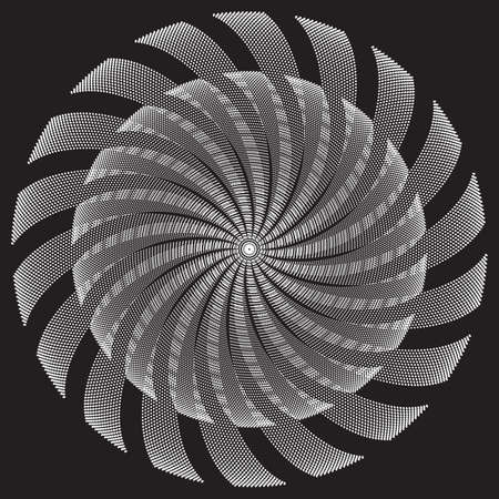 Mandala. Linear Vector Spiral Pattern or Texture. Stipple Linear design elementのイラスト素材
