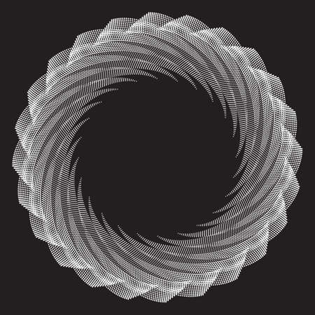Mandala. Linear Vector Spiral Pattern or Texture. Stipple Linear design elementのイラスト素材