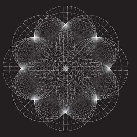 Ornate, eastern mandala. Art, round, black and white ornamentのイラスト素材