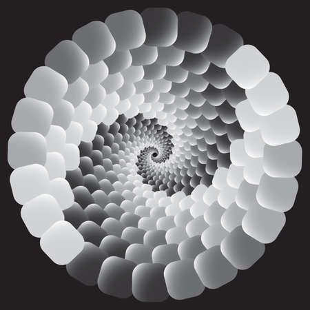 Dotted Halftone Vector Spiral Pattern or Texture. Stipple Dot Backgroundsのイラスト素材