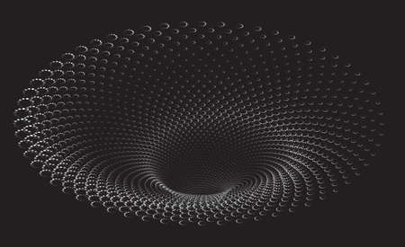 Tunnel or wormhole. Digital wireframe tunnel. 3D tunnel grid. Background abstract vector imageのイラスト素材