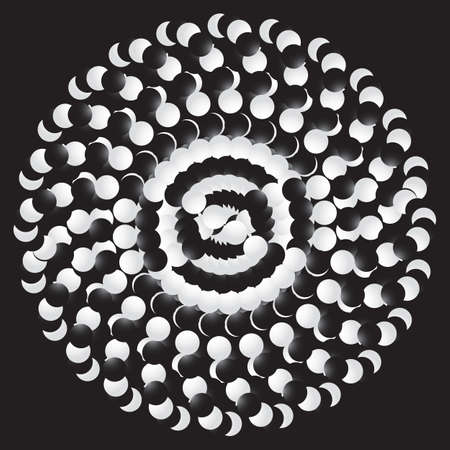 Dotted Halftone Vector Spiral Pattern or Texture. Dot Backgrounds with spheresのイラスト素材