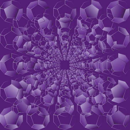 Symmetrical pattern of dodecahedrons. Vector illustration
