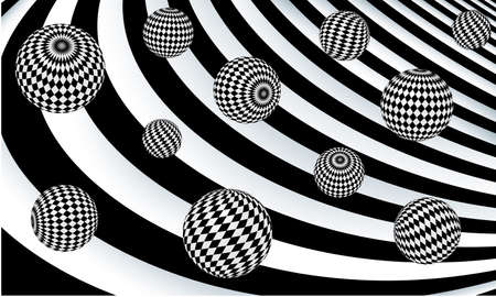 Black-white abstract paint background. Wavy striped fabric surface. Modern screen vector design for mobileのイラスト素材