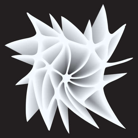 Decorative grid. Gray and White pattern with carved rounded shapes. 3d sample design. Abstract backgroundのイラスト素材