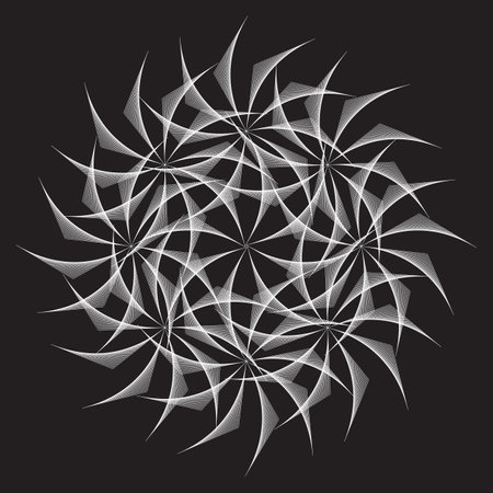 Abstract openwork spiral design element with nets. Modern screen vector designのイラスト素材