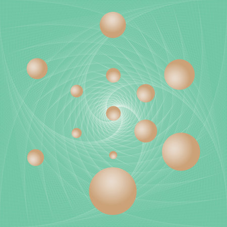Abstract paint background with rectangles and spheres. Modern screen vector designのイラスト素材