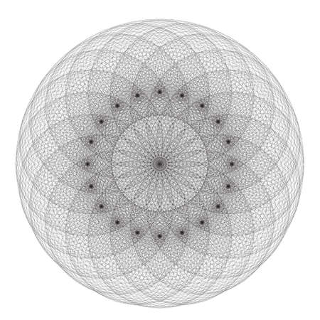 Flower. Dotted Halftone Vector Spiral Pattern or Texture. Stipple Dot design elementのイラスト素材