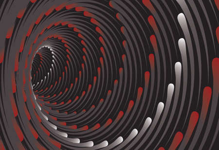 Tunnel or wormhole. Digital wireframe tunnel. 3D tunnel grid. Background abstract vector imageのイラスト素材