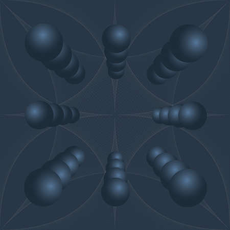 Abstract paint background with meshes and spheres. Modern screen vector designのイラスト素材