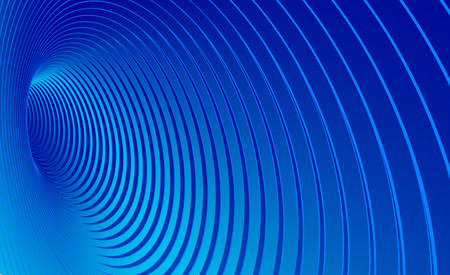 Tunnel or wormhole. Digital wireframe tunnel. 3D tunnel grid. Background abstract vector image