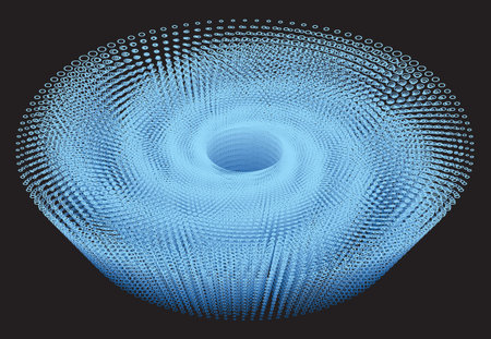 Dotted Halftone Vector Spiral Pattern or Texture. Stipple Dot Backgrounds with Circlesの写真素材