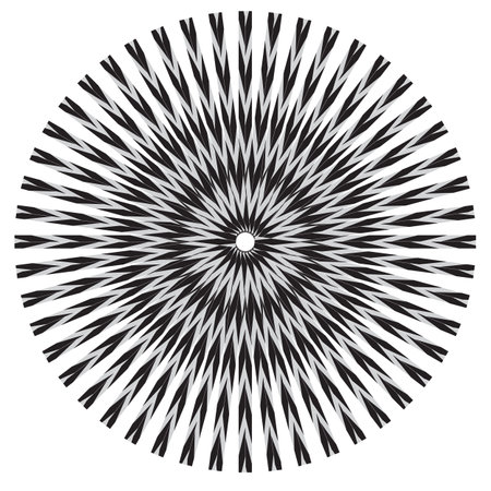 Abstract striped black and white Spiral design element. High Saturated. Gradients Different Geometrical Shapesのイラスト素材