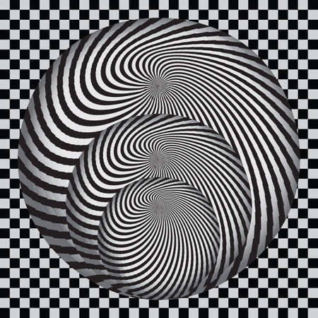 Abstract striped black and white Spiral design element. Different Geometrical Shapesのイラスト素材
