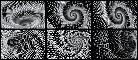 Dotted Halftone Vector Spiral Pattern or Texture. Tunnel. Stipple Dot Backgrounds