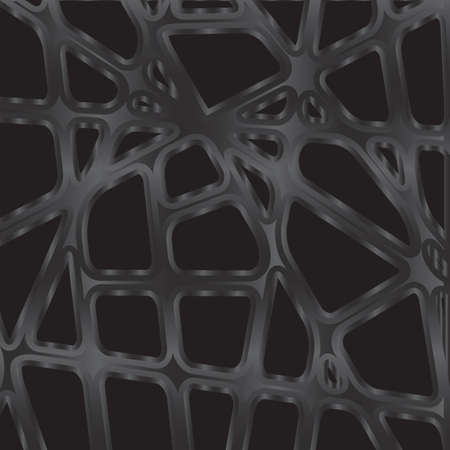 Decorative metallic grid. Gray pattern with carved rounded shapes. 3d sample design. Abstract backgroundのイラスト素材