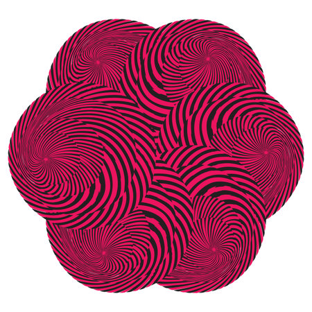 Abstract round paint Striped spiral background. Vector illustration