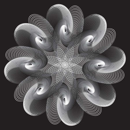 Abstract Spiral Design Element. High Saturated Gradients. Monochrome ringsのイラスト素材