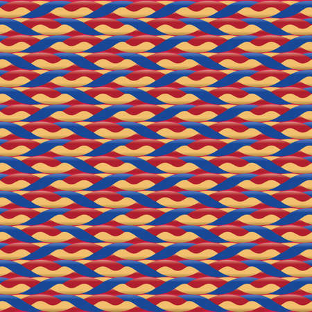 Seamless Decorative Background from colored braided cord. Vector illustrationのイラスト素材