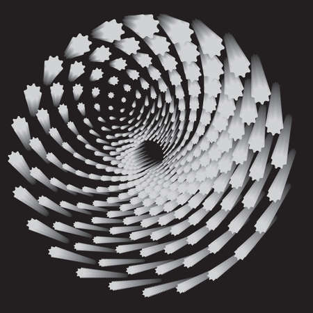 Dotted Halftone Vector Spiral Pattern or Texture. Stipple Dot Backgroundの写真素材