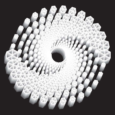 Dotted Halftone Vector Spiral Pattern or Texture. Stipple Dot Background with White elementsのイラスト素材