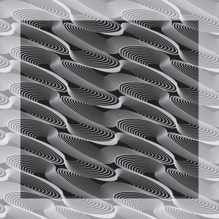 Seamless modern wavy curve strips abstract on the tile. Vector illustration