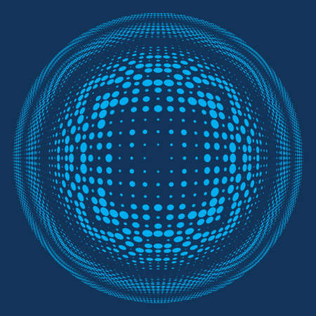 Dotted Halftone Vector Pattern or Texture. Stipple Dot Backgrounds with Blue Circlesのイラスト素材