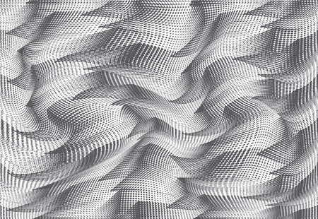 Seamless modern wavy curve strips abstract monochrome background. Vector illustration. Vector...