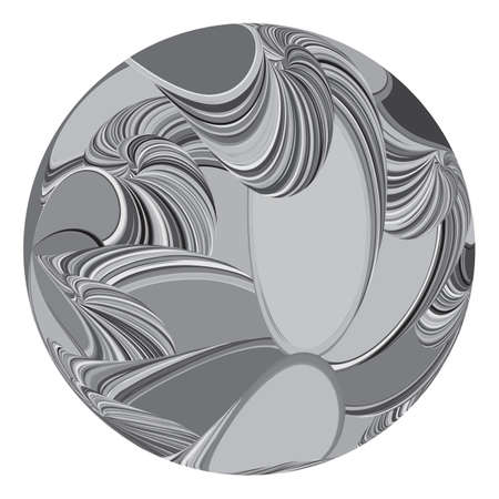Decorative sphere. Abstract round spiral Striped design element. Vector illustrationのイラスト素材