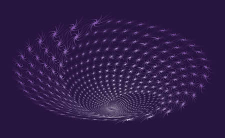 Tunnel or wormhole. Optical illusion. Digital wireframe tunnel. Background abstract vector imageのイラスト素材