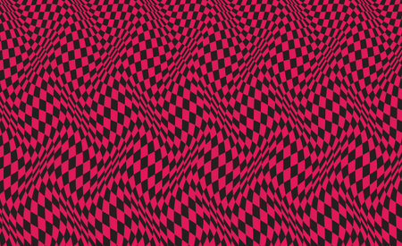 Abstract checkered Color Background. Wavy surface of checkered fabric