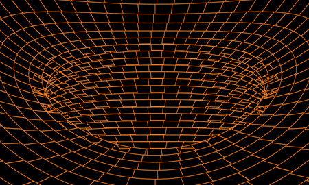 Abstract striped black and white Spiral background. Tunnel with checkered surface. Vector...