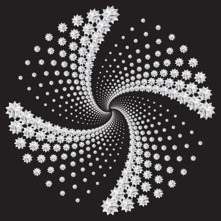 Abstract Spiral geometric shape, polyhedron from pyramids. Vector illustrationのイラスト素材