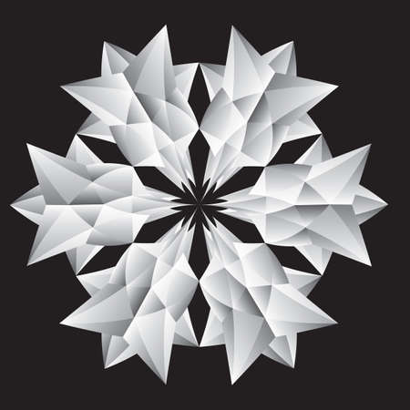 Flower, design element. Abstract geometric shapes, polyhedron from pyramids. Vector illustrationのイラスト素材