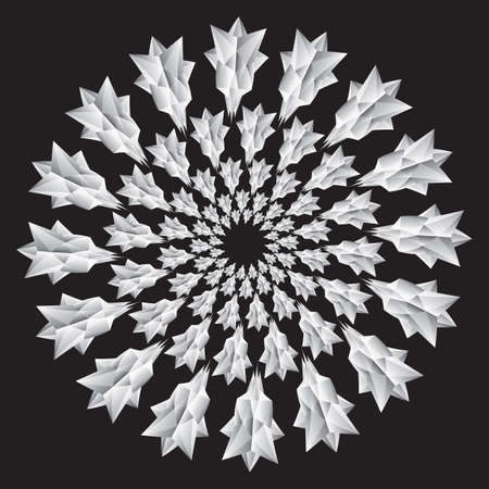 Flower, design element. Abstract geometric shapes, polyhedron from pyramids. Vector illustrationのイラスト素材