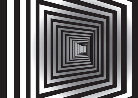 Tunnel or wormhole. Checkered wireframe tunnel. 3D grid. Background abstract vector imageのイラスト素材