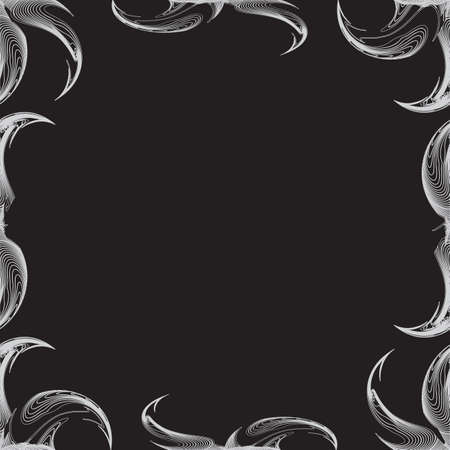 Abstract spiral paint ornament. Frame with twisted stars. Vector illustrationのイラスト素材