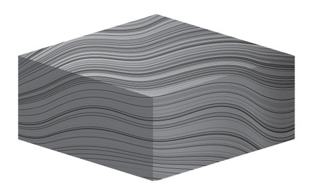 Stone parallelepiped. Grunge geometric body of revolution. Vector illustrationのイラスト素材