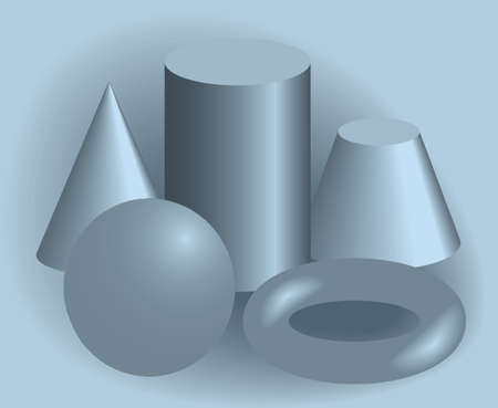 Still life of malachite 3D figures. Vector illustrationのイラスト素材