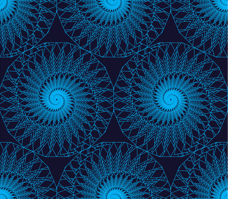 Vector symbol of polar lights, bright openwork shape in the dark, abstract seamless background