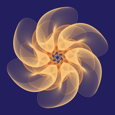 Flower. Abstract spiral paint decorative design element. Vector illustration