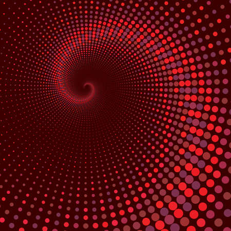 Dotted Halftone Vector Spiral Color Pattern or Texture. Stipple Dot Backgrounds with Color Circlesのイラスト素材