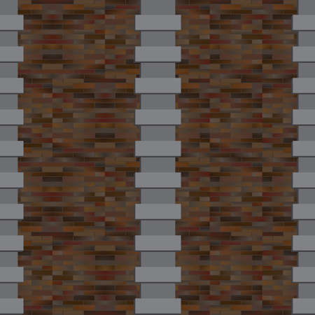 Fragment of a blank brick wall of a building. Seamless background. Vector illustrationのイラスト素材